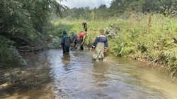 В Корсаковском округе устраняют заторы на реках